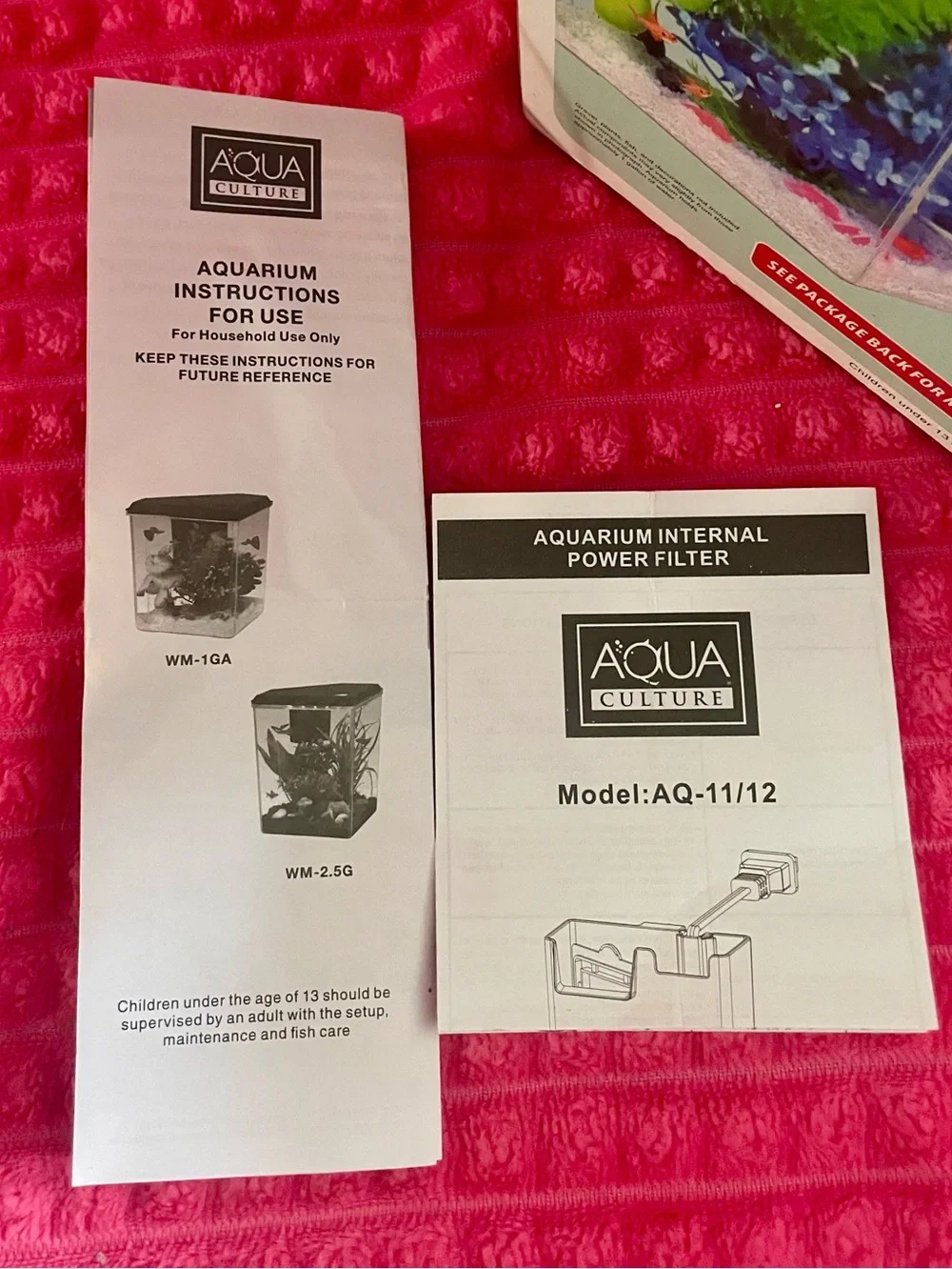 1 Gallon Corner View Aquarium with White LED Lighting and Internal Power Filter